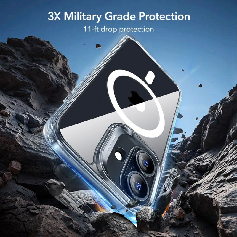 [Pachet 360°] Husa + folie iPhone 17 ESR Classic Hybrid HaloLock, transparenta