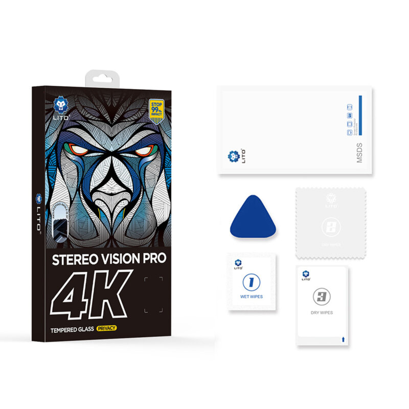 Folie sticla iPhone 17 Lito D+ Max 4K Privacy, negru