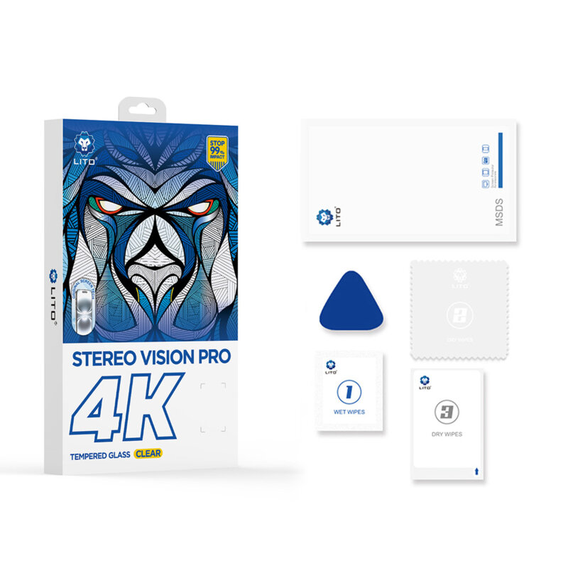 Folie sticla iPhone 17 Pro Lito D+ Max 4K, negru