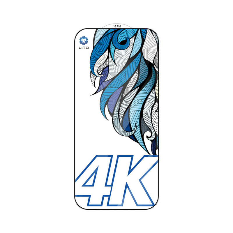 Folie sticla iPhone 16 Pro Lito D+ Max 4K, negru