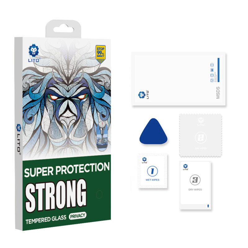 Folie sticla iPhone 17 Lito D+ Max Strong Privacy, negru