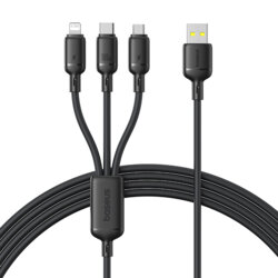 Cablu USB 3in1 Baseus, 100W, 1.5m, negru, P10377705123-00