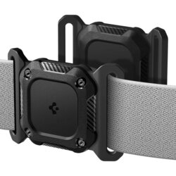 Husa Apple AirTag 1 / 2 pentru zgarda Spigen Tough Armor, negru