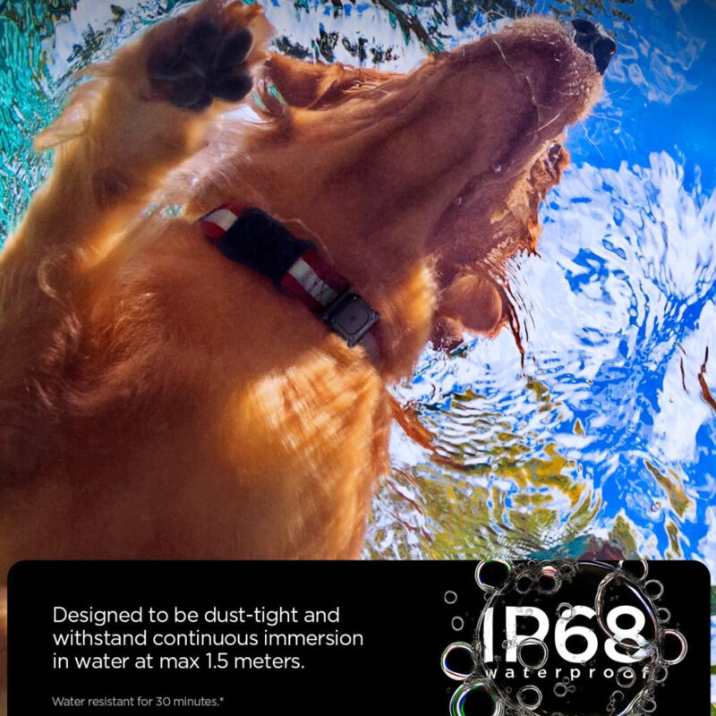 Husa Apple AirTag 1 / 2 pentru zgarda Spigen Tough Armor, negru