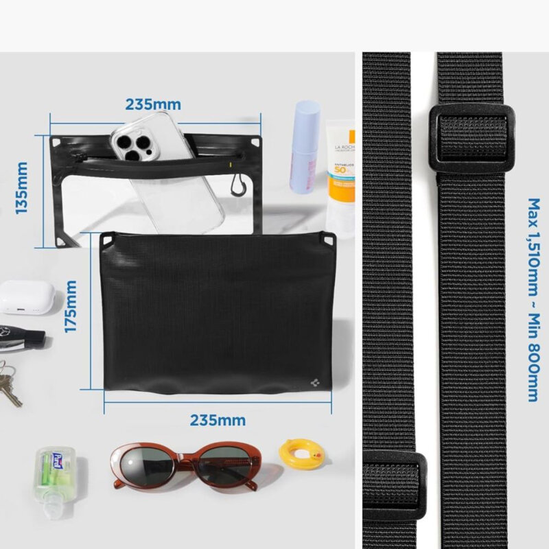 Geanta impermeabila, borseta waterproof Spigen A640, negru