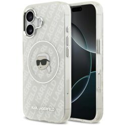 Husa iPhone 17 Karl Lagerfeld IML Karl Head Logo MagSafe, gri, KLHMP17SHMKBKHOG