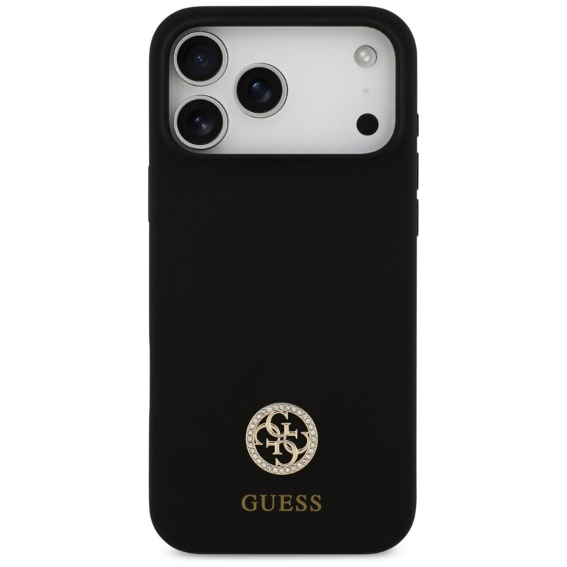 Husa Guess iPhone 17 Pro Max Silicone Logo Strass 4G MagSafe, negru, GUHMP17XM4DGPK