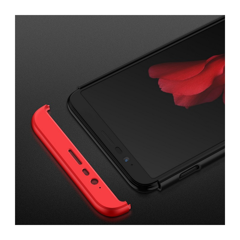 Husa OnePlus 5T GKK 360 Full Cover Negru-Rosu