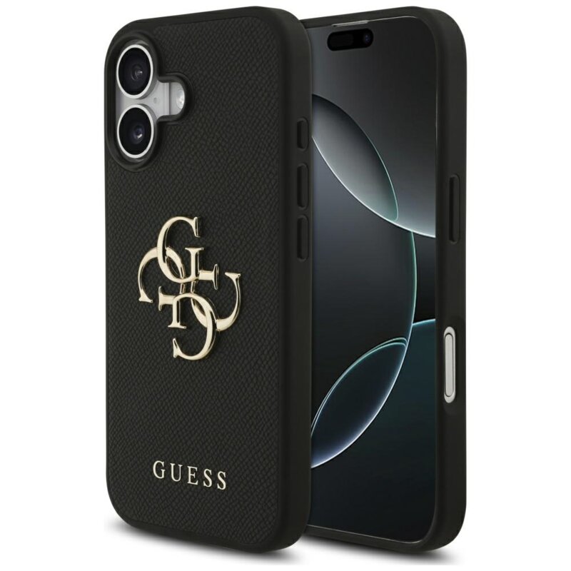 Husa originala Guess iPhone 17 Hardcase 4G Grained Big and Classic Logo, negru, GUHCP17SPGT4MBK