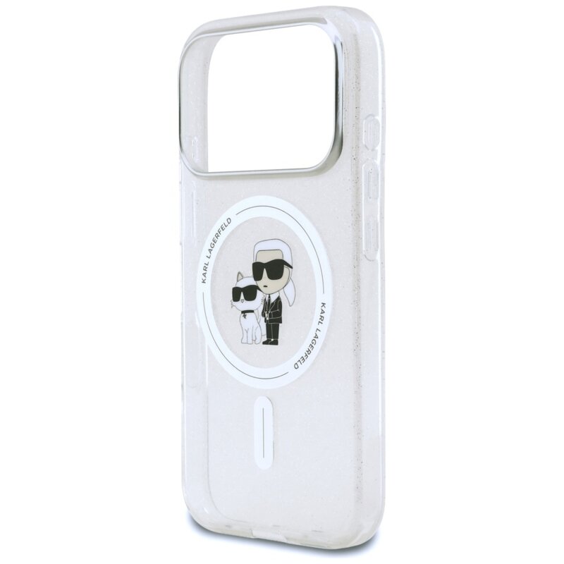 Husa Karl Lagerfeld iPhone 17 Pro IML Karl Choupette Glitter MagSafe, transparent, KLHMP17LHGKCNOT
