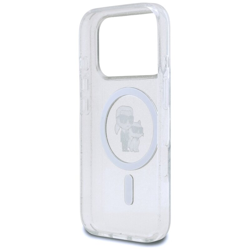 Husa Karl Lagerfeld iPhone 17 Pro IML Karl Choupette Glitter MagSafe, transparent, KLHMP17LHGKCNOT