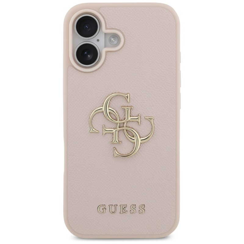 Husa originala Guess iPhone 17 Hardcase 4G Grained Big and Classic Logo, roz, GUHCP17SPGT4MBP