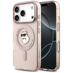 Husa iPhone 17 Pro Karl Lagerfeld IML Choupette MagSafe, roz, KLHMP17LHFCCNOP