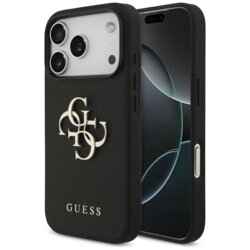 Husa originala Guess iPhone 17 Pro Hardcase 4G Grained Big and Classic Logo, negru, GUHCP17LPGT4MBK