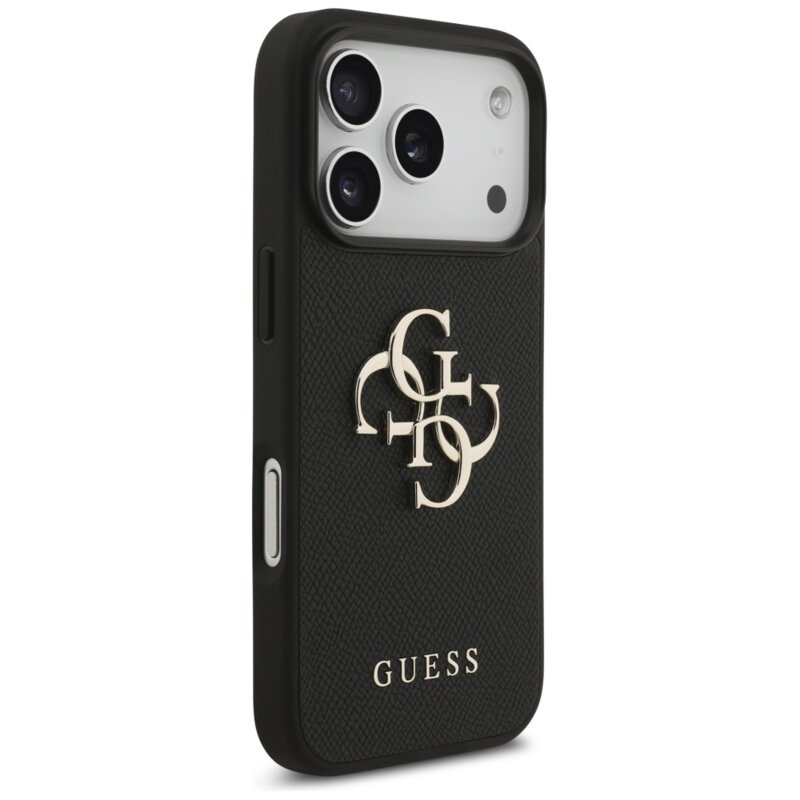 Husa originala Guess iPhone 17 Pro Hardcase 4G Grained Big and Classic Logo, negru, GUHCP17LPGT4MBK