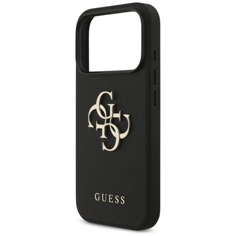 Husa originala Guess iPhone 17 Pro Hardcase 4G Grained Big and Classic Logo, negru, GUHCP17LPGT4MBK