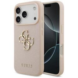 Husa originala Guess iPhone 17 Pro Hardcase 4G Grained Big and Classic Logo, roz, GUHCP17LPGT4MBP