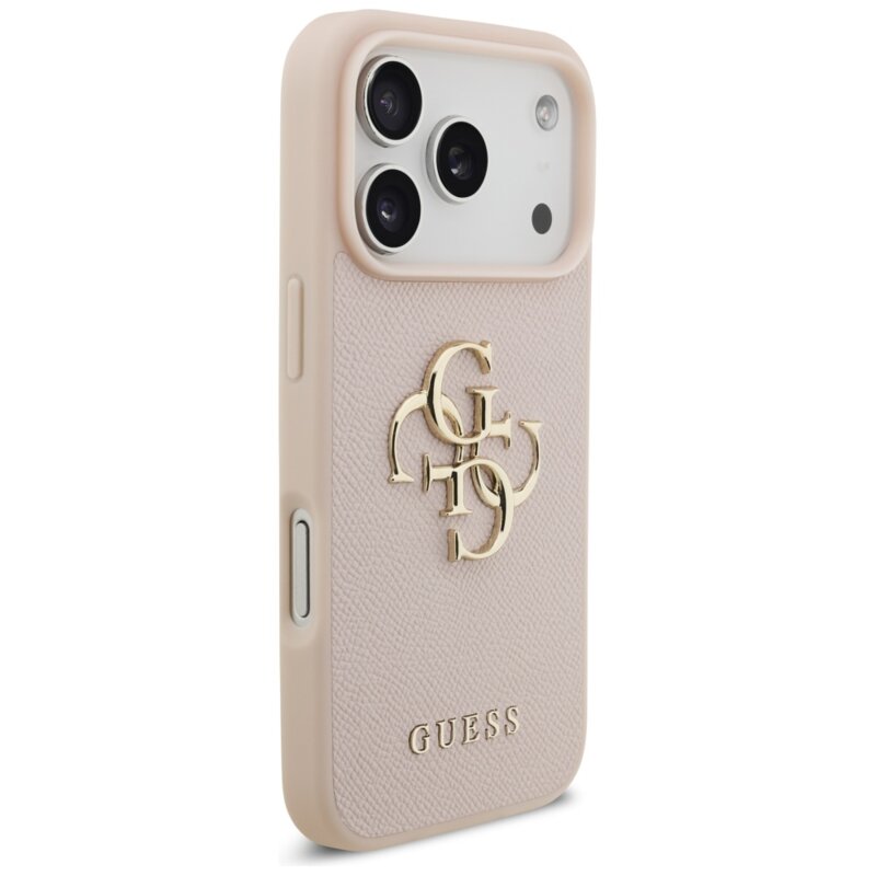Husa originala Guess iPhone 17 Pro Hardcase 4G Grained Big and Classic Logo, roz, GUHCP17LPGT4MBP