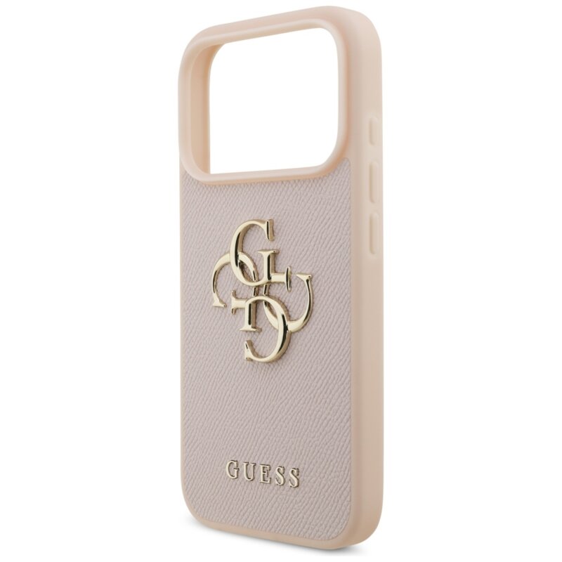 Husa originala Guess iPhone 17 Pro Hardcase 4G Grained Big and Classic Logo, roz, GUHCP17LPGT4MBP