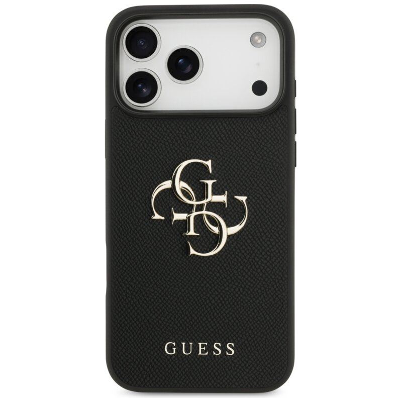 Husa originala Guess iPhone 17 Pro Max Hardcase 4G Grained Big and Classic Logo, negru, GUHCP17XPGT4MBK