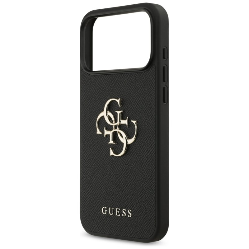 Husa originala Guess iPhone 17 Pro Max Hardcase 4G Grained Big and Classic Logo, negru, GUHCP17XPGT4MBK