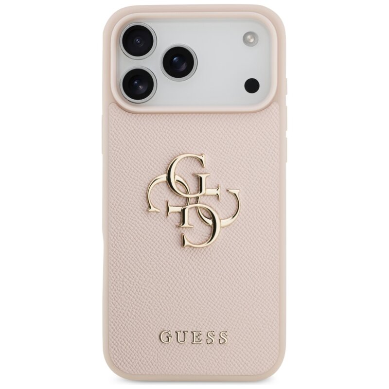 Husa originala Guess iPhone 17 Pro Max Hardcase 4G Grained Big and Classic Logo, roz, GUHCP17XPGT4MBP