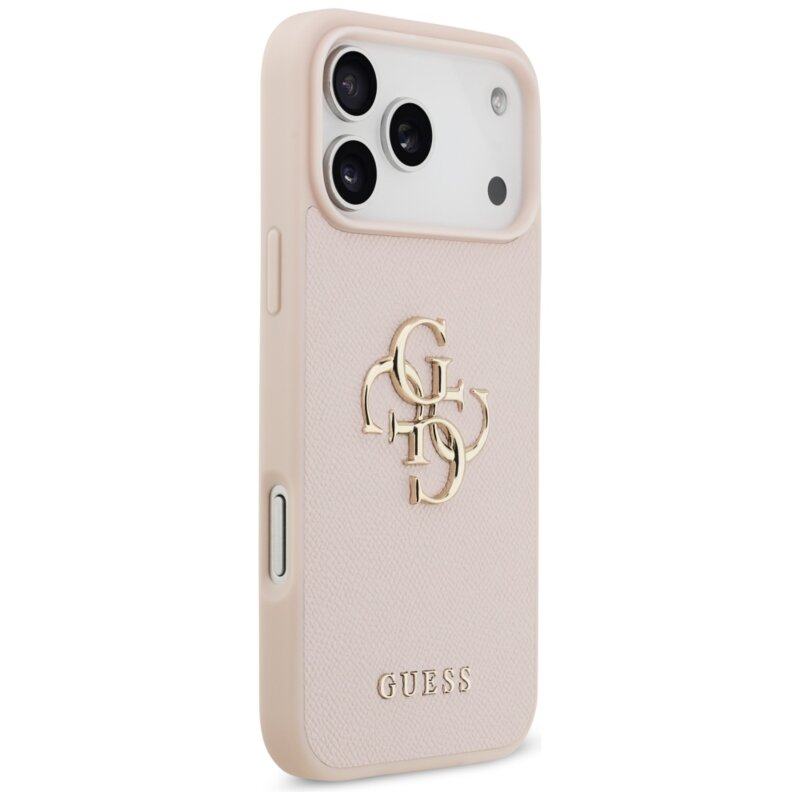 Husa originala Guess iPhone 17 Pro Max Hardcase 4G Grained Big and Classic Logo, roz, GUHCP17XPGT4MBP