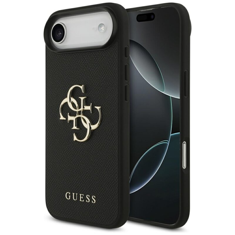 Husa originala Guess iPhone 17 Air Hardcase 4G Grained Big and Classic Logo, negru, GUHCP17MPGT4MBK