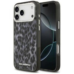 Husa iPhone 17 Pro Max Karl Lagerfeld IML Leopard Pattern MagSafe, negru, KLHMP17XHDLEOICK