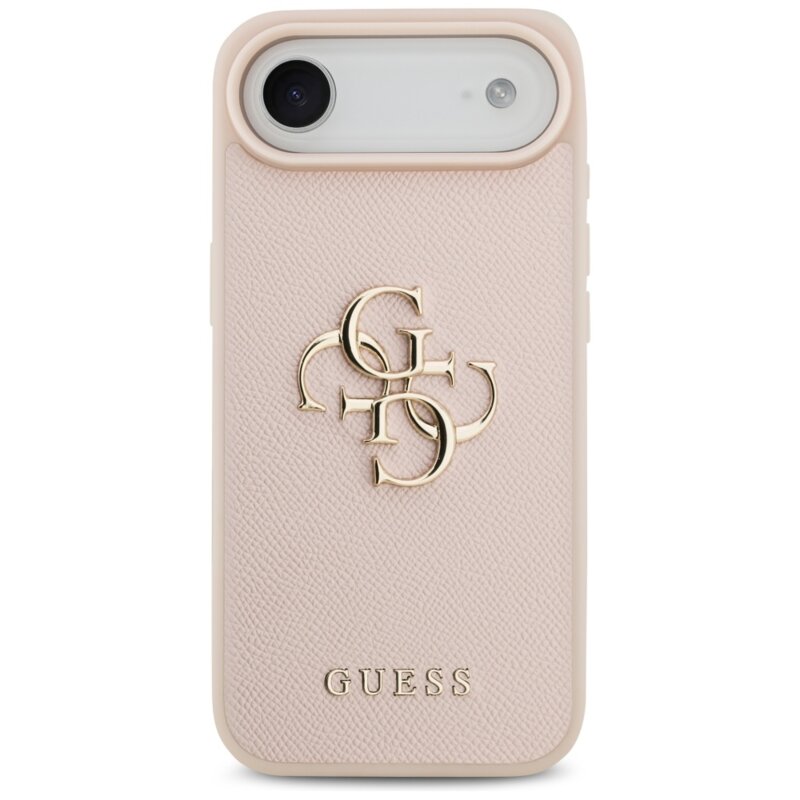 Husa originala Guess iPhone 17 Air Hardcase 4G Grained Big and Classic Logo, roz, GUHCP17MPGT4MBP