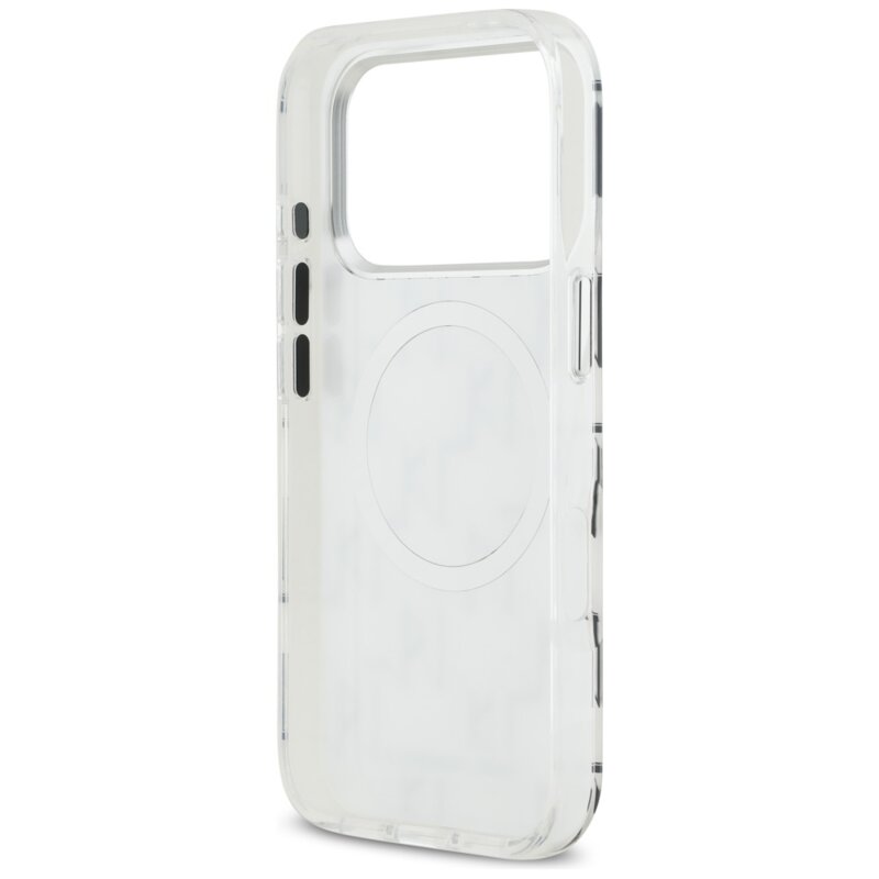 Husa iPhone 17 Pro Karl Lagerfeld IML KL Monogram MagSafe, alb, KLHMP17LHMIKLMEH