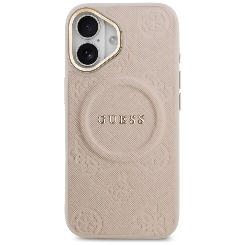 Husa iPhone 17 Guess Peony Hot Stamp MagSafe, roz, GUHMP17SPSAMSECP