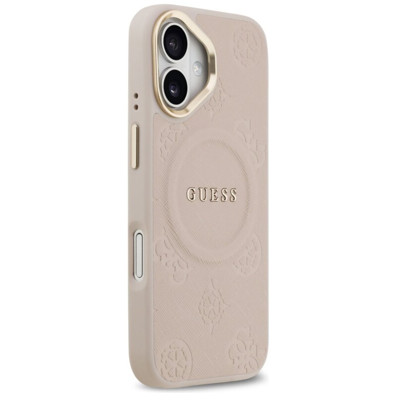 Husa iPhone 17 Guess Peony Hot Stamp MagSafe, roz, GUHMP17SPSAMSECP