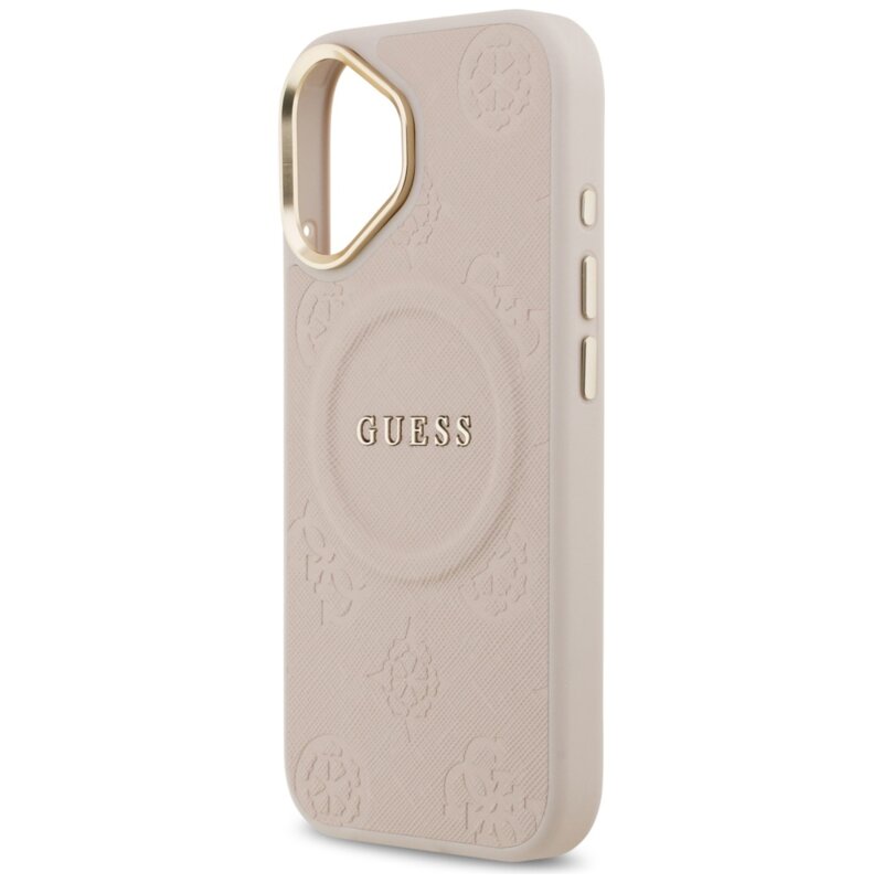 Husa iPhone 17 Guess Peony Hot Stamp MagSafe, roz, GUHMP17SPSAMSECP