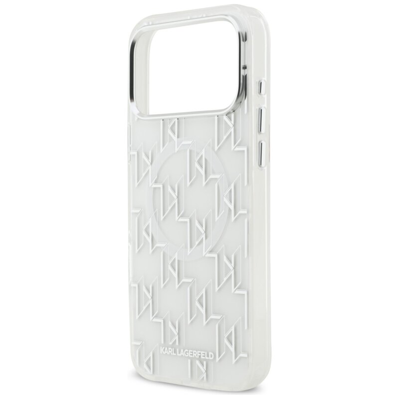 Husa iPhone 17 Pro Max Karl Lagerfeld IML KL Monogram MagSafe, alb, KLHMP17XHMIKLMEH