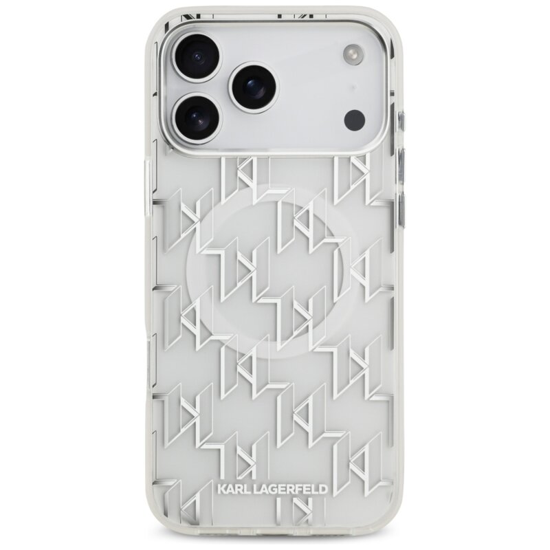 Husa iPhone 17 Pro Max Karl Lagerfeld IML KL Monogram MagSafe, alb, KLHMP17XHMIKLMEH