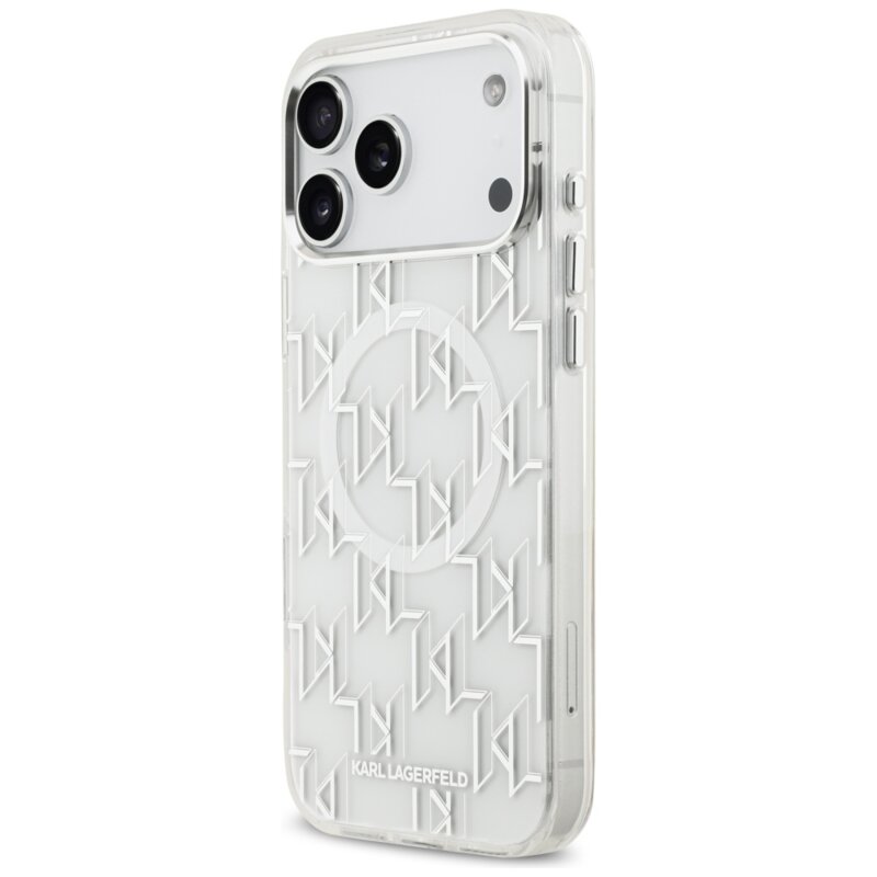 Husa iPhone 17 Pro Max Karl Lagerfeld IML KL Monogram MagSafe, alb, KLHMP17XHMIKLMEH