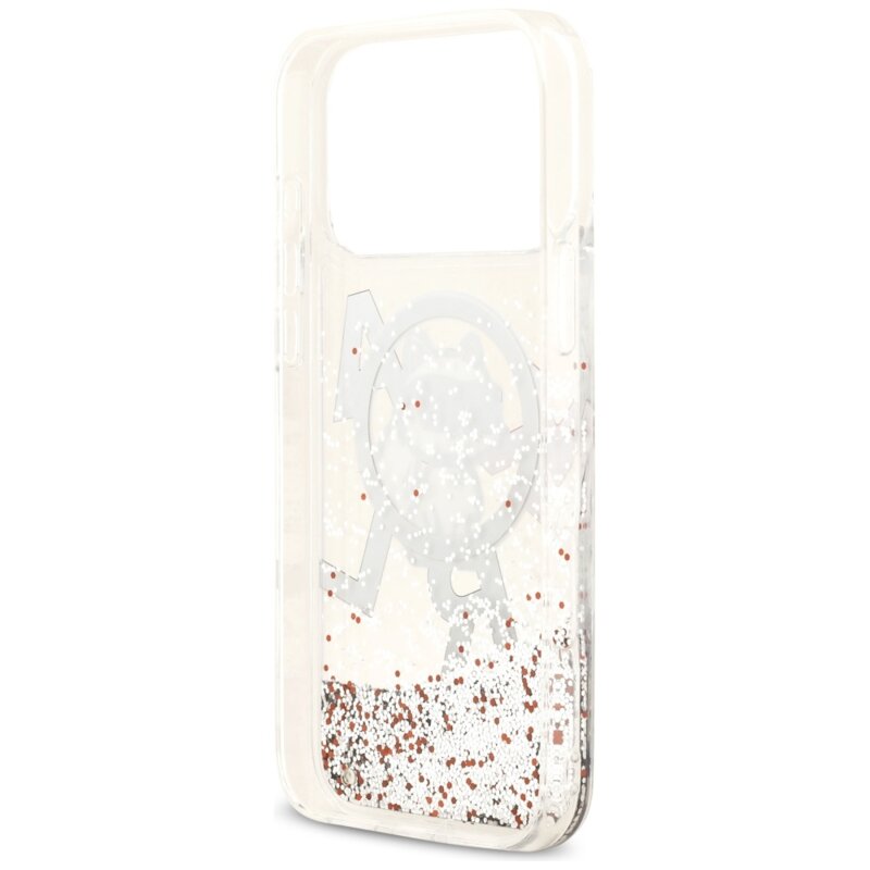 Husa Karl Lagerfeld iPhone 17 Pro Max Liquid Glitter Choupette Logo MagSafe, transparent, KLHMP17XLCHSCTDT
