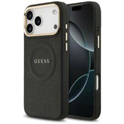 Husa iPhone 17 Pro Max Guess Peony Hot Stamp MagSafe, negru, GUHMP17XPSAMSECK