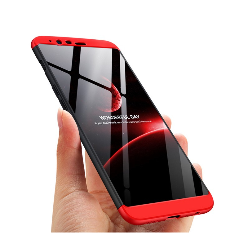 Husa OnePlus 5T GKK 360 Full Cover Negru-Rosu