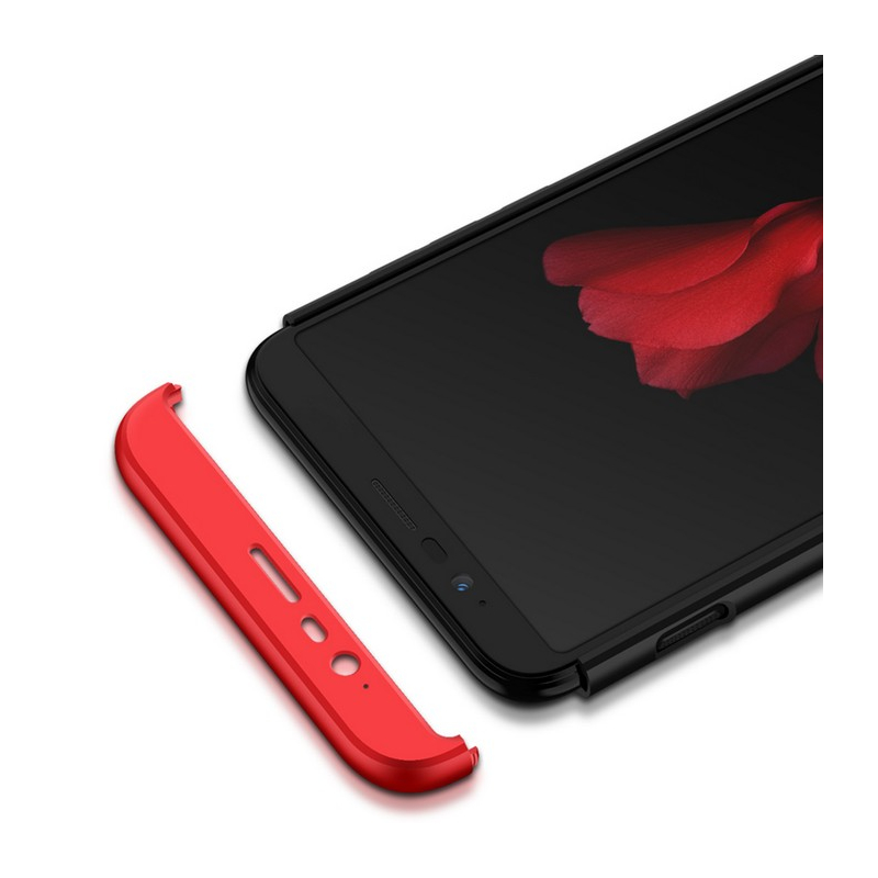 Husa OnePlus 5T GKK 360 Full Cover Negru-Rosu