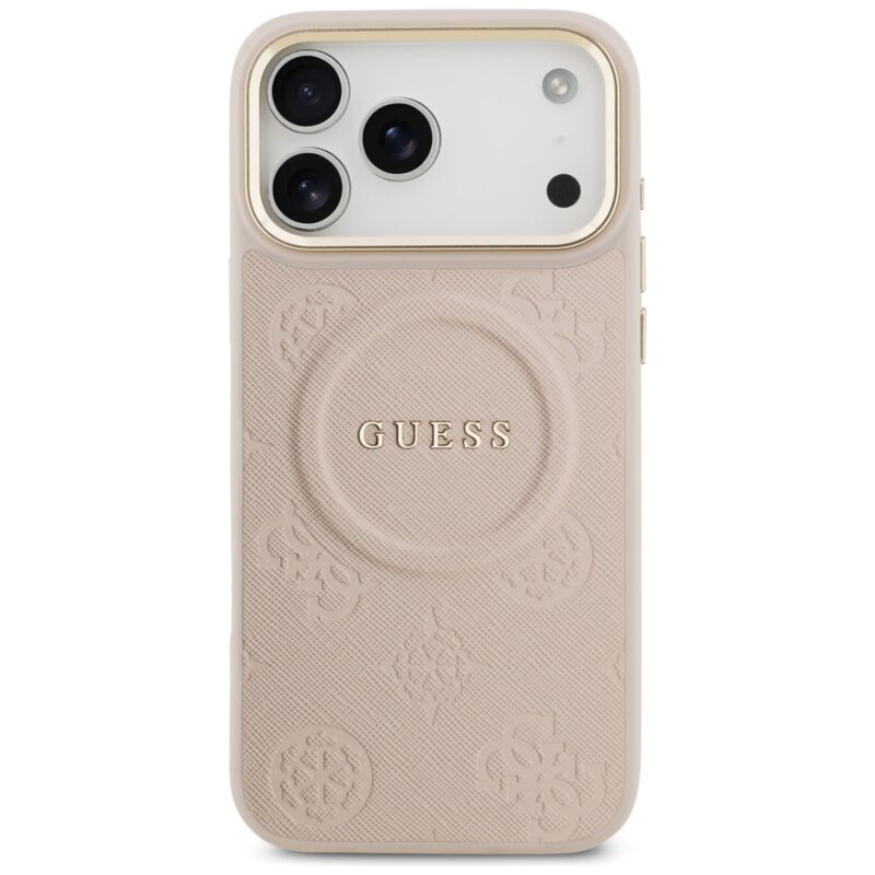 Husa iPhone 17 Pro Max Guess Peony Hot Stamp MagSafe, roz, GUHMP17XPSAMSECP