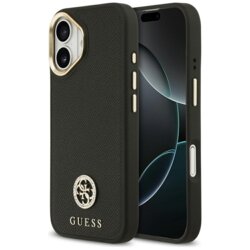 Husa originala Guess iPhone 17 Grained Strass Logo MagSafe, negru, GUHMP17SPGCRMDEK