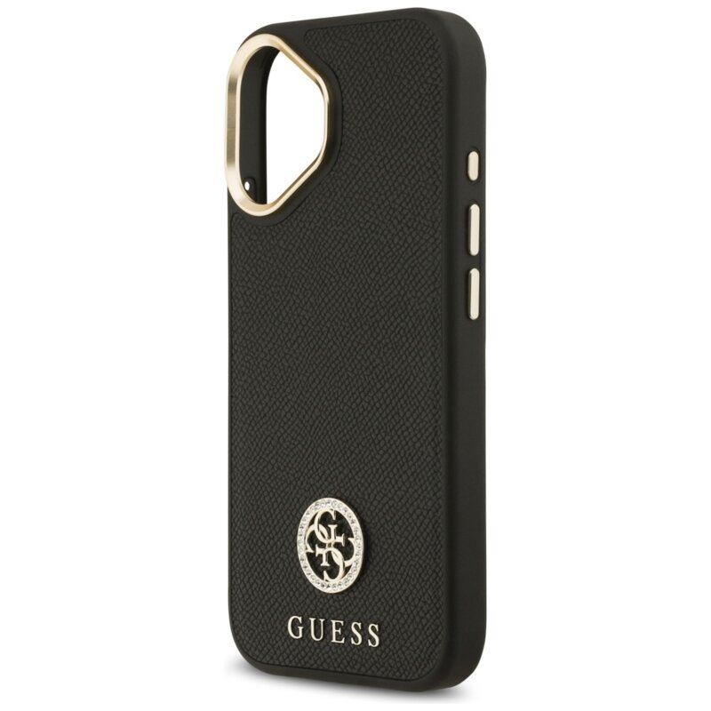 Husa originala Guess iPhone 17 Grained Strass Logo MagSafe, negru, GUHMP17SPGCRMDEK