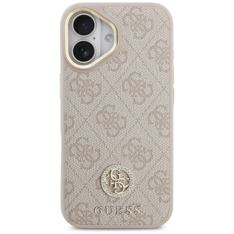 Husa originala Guess iPhone 17 Hardcase 4G Strass Logo MagSafe, roz, GUHMP17SP4GRMDEP