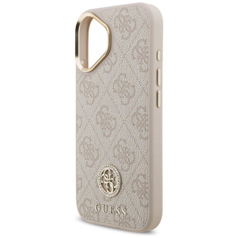 Husa originala Guess iPhone 17 Hardcase 4G Strass Logo MagSafe, roz, GUHMP17SP4GRMDEP