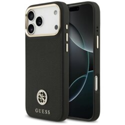Husa originala Guess iPhone 17 Pro Max Grained Strass Logo MagSafe, negru, GUHMP17XPGCRMDEK