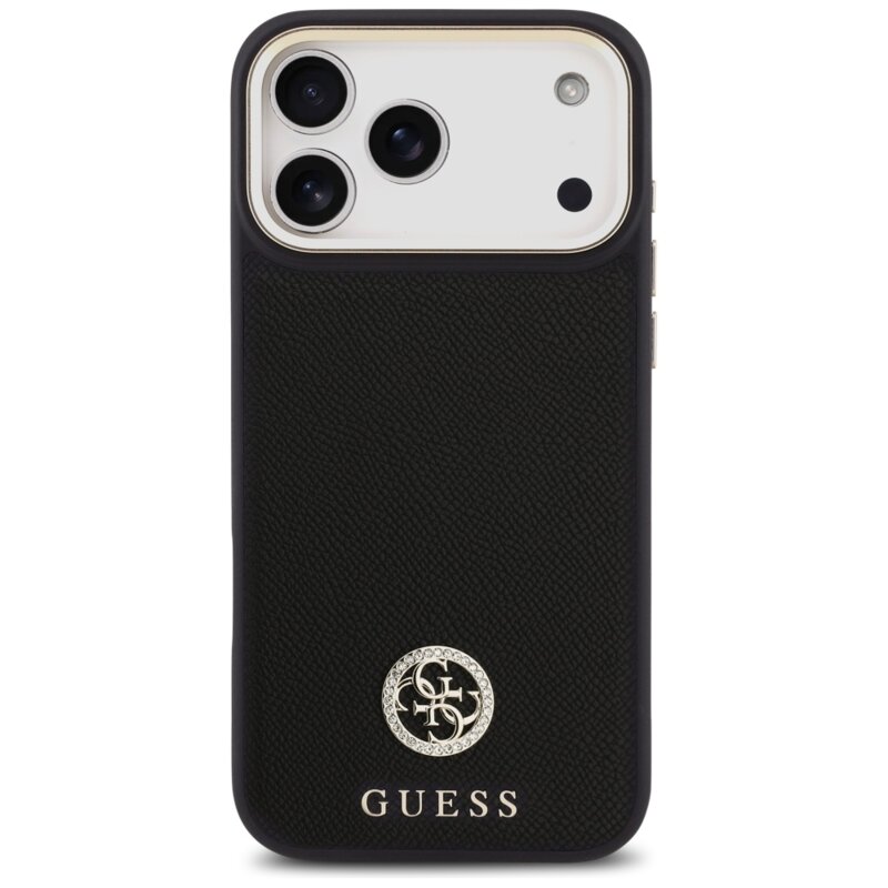 Husa originala Guess iPhone 17 Pro Max Grained Strass Logo MagSafe, negru, GUHMP17XPGCRMDEK