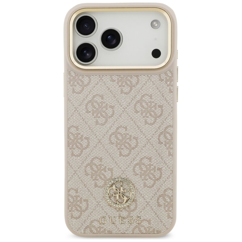 Husa originala Guess iPhone 17 Pro Max Hardcase 4G Strass Logo MagSafe, roz, GUHMP17XP4GRMDEP