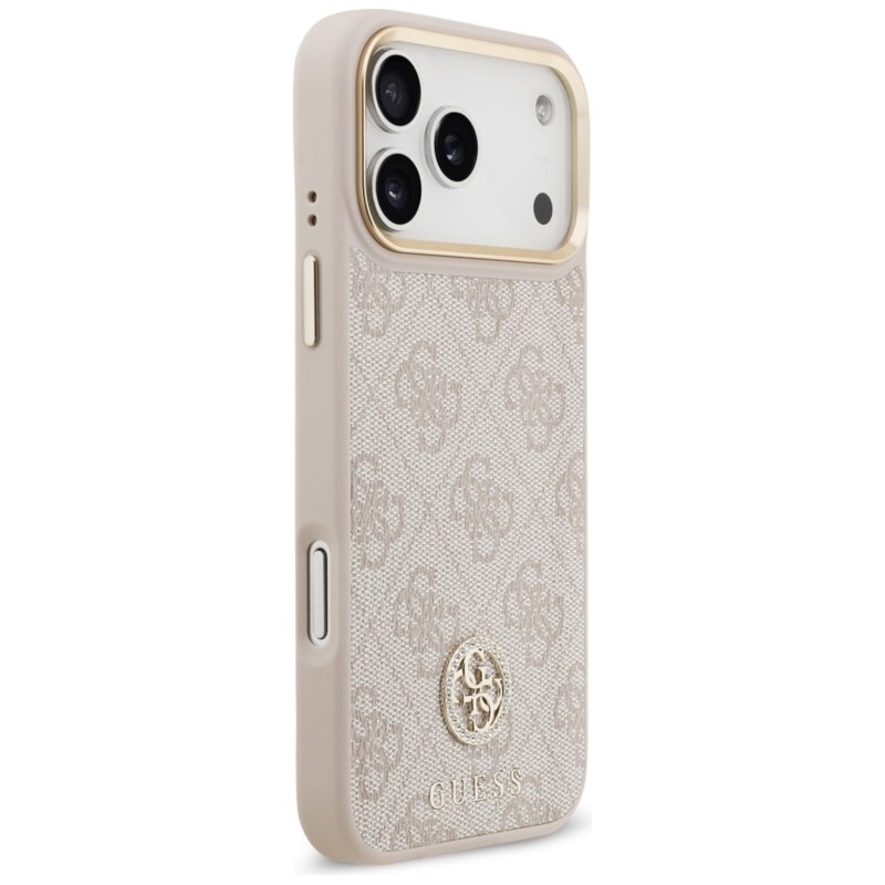 Husa originala Guess iPhone 17 Pro Max Hardcase 4G Strass Logo MagSafe, roz, GUHMP17XP4GRMDEP